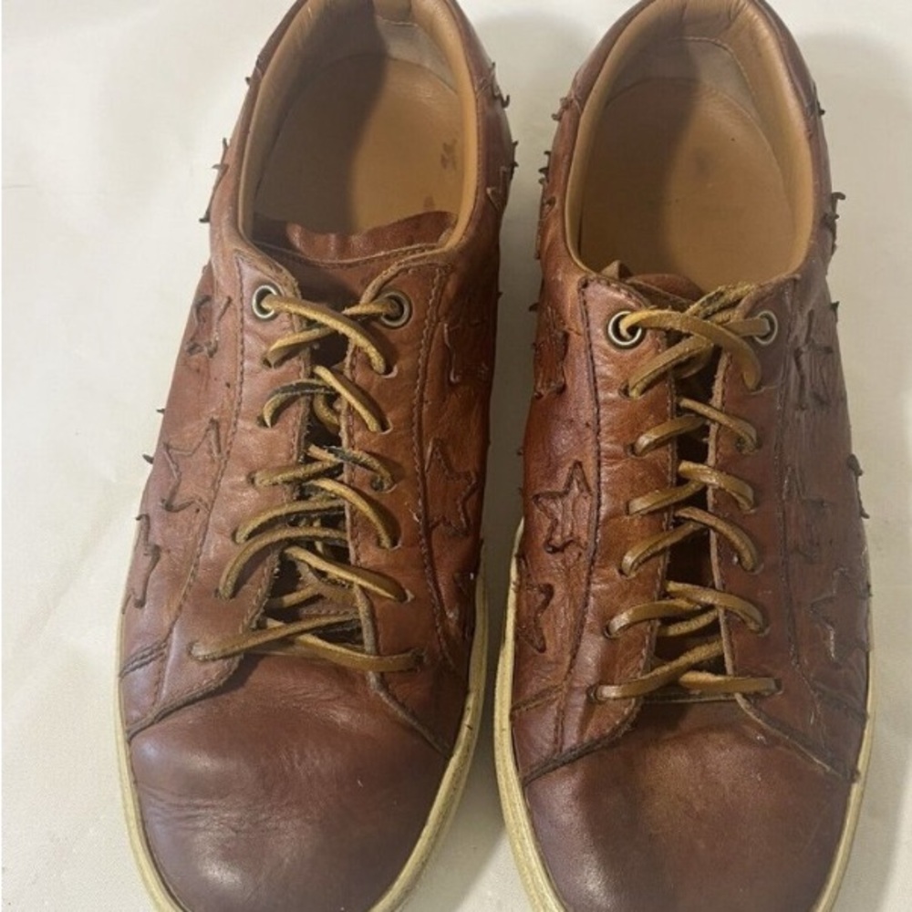 Saint Laurent YSL Paris Cognac Leather Star Classic Court Sneakers men’s 6.5 sho